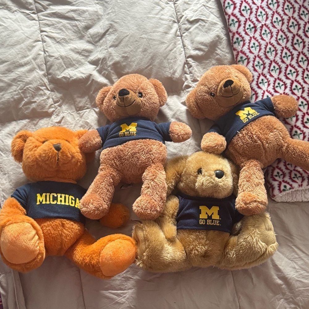 Bundle of 4 Michigan Teddy Bears